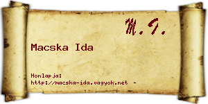 Macska Ida névjegykártya