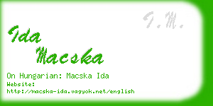 ida macska business card